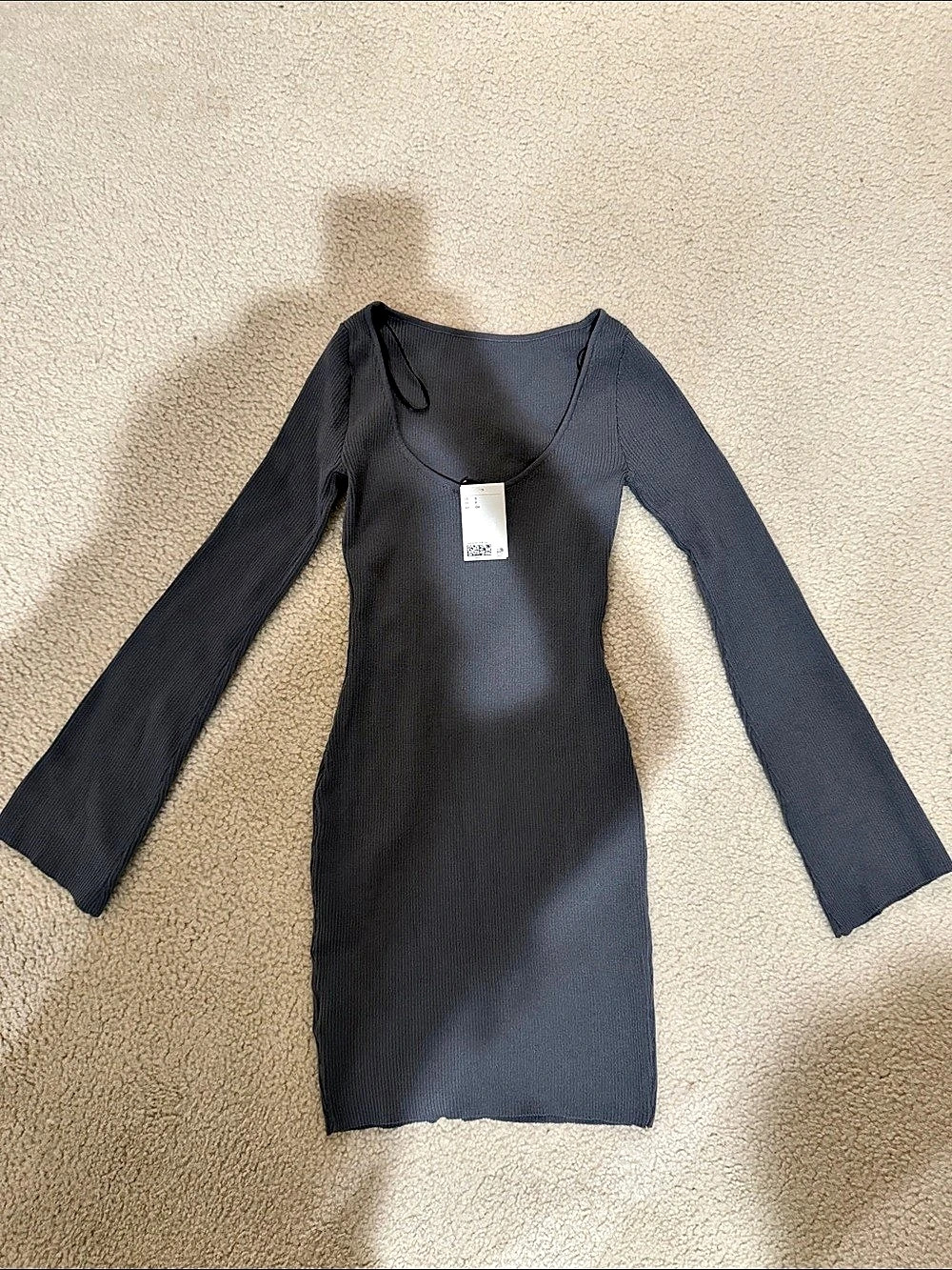 H&M Black Long Sleeve Mini Dress
